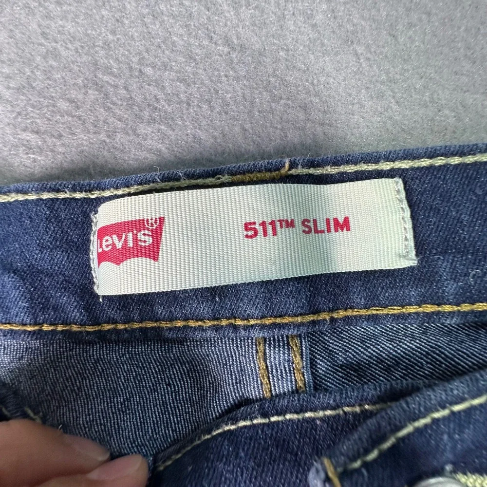 Levi's 511 Slim Kids Jeans Dark Wash Denim Pants Size 18 Reg‎ Blue Casual